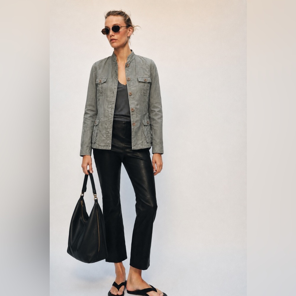 ETAM - Y2K Ramie Safari Jacket Khaki Military Utility